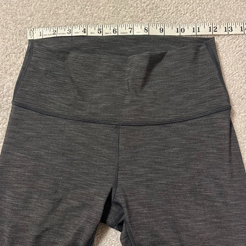 Lululemon Wunder Under Hi-Rise 7/8 Tight Heathered Black Gray Leggings Luxtreme